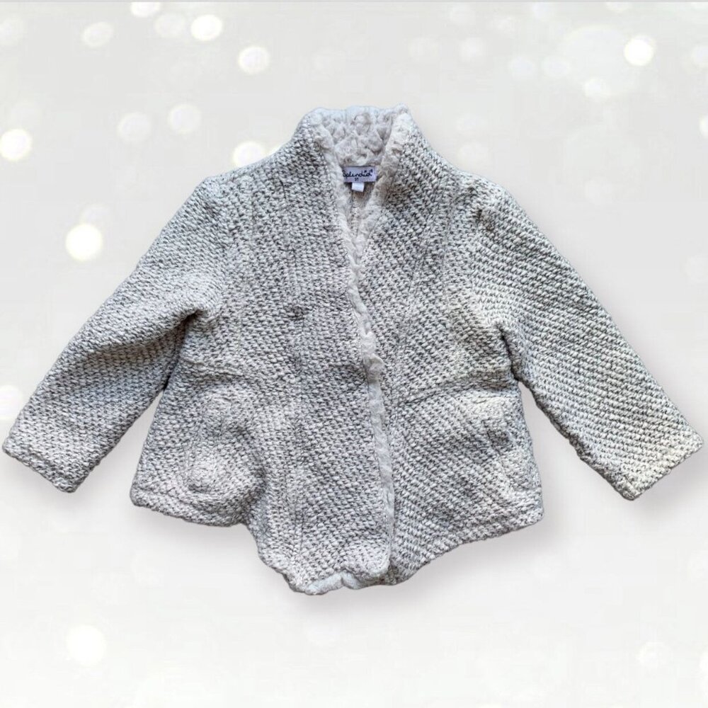 Splendid Sherpa Lined Sparkly Open Front Cardigan